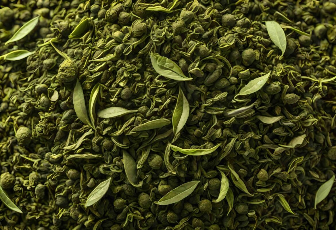 green tea leaves